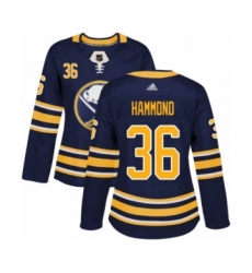 Women's Buffalo Sabres #36 Andrew Hammond Authentic Navy Blue Home Hockey Jersey