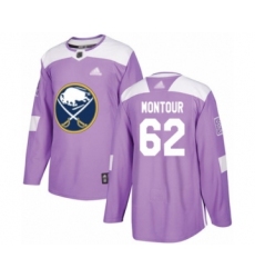 Men's Buffalo Sabres #62 Brandon Montour Authentic Purple Fights Cancer Practice Hockey Jersey