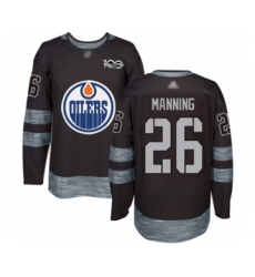 Men's Edmonton Oilers #26 Brandon Manning Authentic Black 1917-2017 100th Anniversary Hockey Jersey
