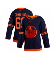 Men's Edmonton Oilers #60 Markus Granlund Authentic Navy Blue Alternate Hockey Jersey