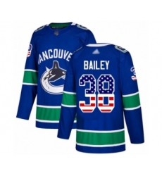 Youth Vancouver Canucks #38 Justin Bailey Authentic Blue USA Flag Fashion Hockey Jersey