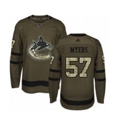 Men's Vancouver Canucks #57 Tyler Myers Authentic Green Salute to Service Hockey Jersey