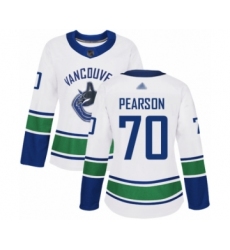 Women's Vancouver Canucks #70 Tanner Pearson Authentic White Away Hockey Jersey