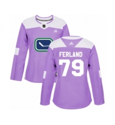 Women's Vancouver Canucks #79 Michael Ferland Authentic Purple Fights Cancer Practice Hockey Jersey