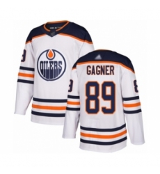 Men's Edmonton Oilers #89 Sam Gagner Authentic White Away Hockey Jersey