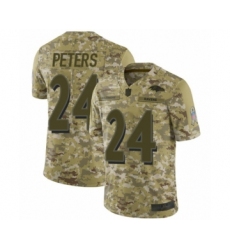 Men's Baltimore Ravens #24 Marcus Peters Limited Camo 2018 Salute to Service Football Jersey