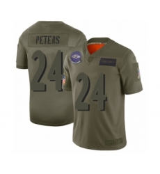 Men's Baltimore Ravens #24 Marcus Peters Limited Camo 2019 Salute to Service Football Jersey