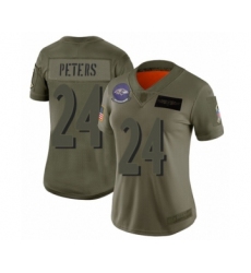 Women's Baltimore Ravens #24 Marcus Peters Limited Camo 2019 Salute to Service Football Jersey