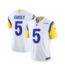 Men's Nike Los Angeles Rams #5 Jalen Ramsey White 2023 F.U.S.E. Vapor Untouchable Limited Football Stitched Jersey