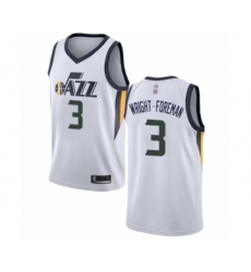 Women's Utah Jazz #3 Justin Wright-Foreman Swingman White Basketball Jersey - Association Edition