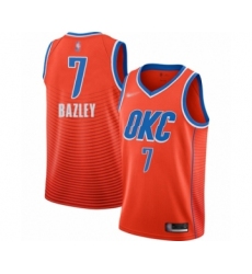Men's Oklahoma City Thunder #7 Darius Bazley Authentic Orange Finished Basketball Jersey - Statement Edition