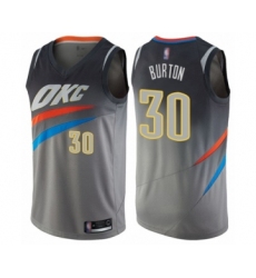 Women's Oklahoma City Thunder #30 Deonte Burton Swingman Gray Basketball Jersey - City Edition