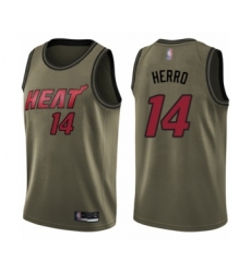 Men's Miami Heat #14 Tyler Herro Swingman Green Salute to Service Basketball Jersey
