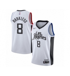 Men's Los Angeles Clippers #8 Moe Harkless Swingman White Basketball Jersey - 2019 20 City Edition