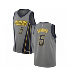 Women's Indiana Pacers #5 Edmond Sumner Swingman Gray Basketball Jersey - City Edition