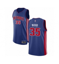 Men's Detroit Pistons #35 Christian Wood Authentic Royal Blue Basketball Jersey - Icon Edition