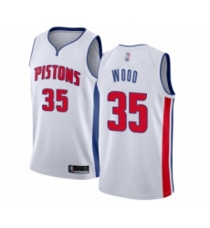 Youth Detroit Pistons #35 Christian Wood Swingman White Basketball Jersey - Association Edition