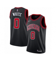 Men's Chicago Bulls #0 Coby White Authentic Black Finished Basketball Jersey - Statement Edition
