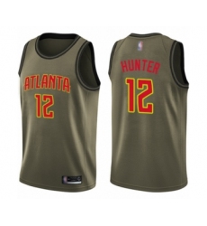 Men's Atlanta Hawks #12 De'Andre Hunter Swingman Green Salute to Service Basketball Jersey