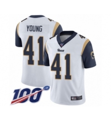 Men's Los Angeles Rams #41 Kenny Young White Vapor Untouchable Limited Player 100th Season Football Jersey