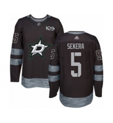 Men's Dallas Stars #5 Andrej Sekera Authentic Black 1917-2017 100th Anniversary Hockey Jersey