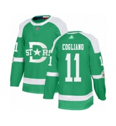 Men's Dallas Stars #11 Andrew Cogliano Authentic Green 2020 Winter Classic Hockey Jersey