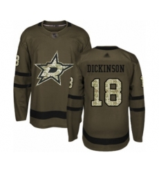 Men's Dallas Stars #18 Jason Dickinson Authentic Green Salute to Service Hockey Jersey