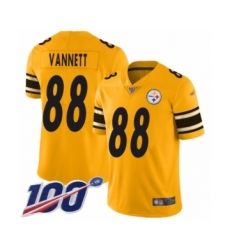 Men's Pittsburgh Steelers #88 Nick Vannett Limited Gold Inverted Legend 100th Season Football Jersey