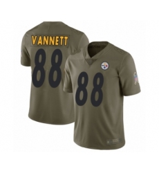 Men's Pittsburgh Steelers #88 Nick Vannett Limited Olive 2017 Salute to Service Football Jersey