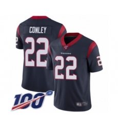 Men's Houston Texans #22 Gareon Conley Navy Blue Team Color Vapor Untouchable Limited Player 100th Season Football Jersey
