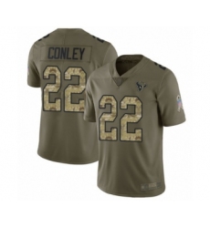 Youth Houston Texans #22 Gareon Conley Limited Olive Camo 2017 Salute to Service Football Jersey