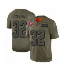 Men's Atlanta Falcons #32 Johnathan Cyprien Limited Olive 2019 Salute to Service Football Jersey