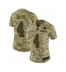 Women's Carolina Panthers #4 Joey Slye Limited Camo 2018 Salute to Service Football Jersey