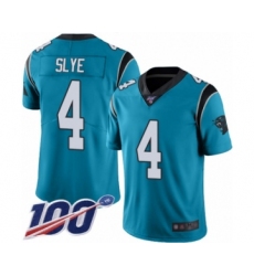Youth Carolina Panthers #4 Joey Slye Blue Alternate Vapor Untouchable Limited Player 100th Season Football Jersey