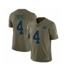 Youth Carolina Panthers #4 Joey Slye Limited Olive 2017 Salute to Service Football Jersey