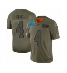 Youth Carolina Panthers #4 Joey Slye Limited Olive 2019 Salute to Service Football Jersey