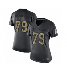 Women's Dallas Cowboys #79 Michael Bennett Limited Black 2016 Salute to Service Football Jersey