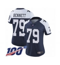 Women's Dallas Cowboys #79 Michael Bennett Navy Blue Throwback Alternate Vapor Untouchable Limited Player 100th Season Football Jersey