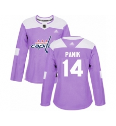 Women's Washington Capitals #14 Richard Panik Authentic Purple Fights Cancer Practice Hockey Jersey