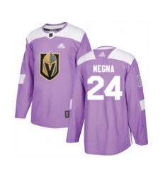 Youth Vegas Golden Knights #24 Jaycob Megna Authentic Purple Fights Cancer Practice Hockey Jersey