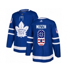 Men's Toronto Maple Leafs #8 Jake Muzzin Authentic Royal Blue USA Flag Fashion Hockey Jersey