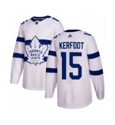 Youth Toronto Maple Leafs #15 Alexander Kerfoot Authentic White 2018 Stadium Series Hockey Jersey