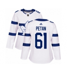 Women's Toronto Maple Leafs #61 Nic Petan Authentic White 2018 Stadium Series Hockey Jersey