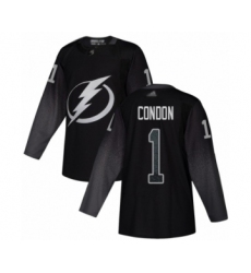 Youth Tampa Bay Lightning #1 Mike Condon Authentic Black Alternate Hockey Jersey