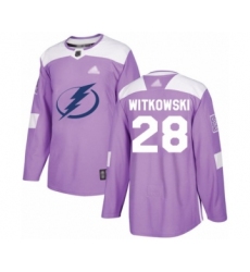 Youth Tampa Bay Lightning #28 Luke Witkowski Authentic Purple Fights Cancer Practice Hockey Jersey
