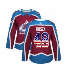 Women's Colorado Avalanche #48 Calle Rosen Authentic Burgundy Red USA Flag Fashion Hockey Jersey