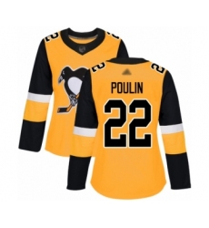 Women's Pittsburgh Penguins #22 Samuel Poulin Authentic Gold Alternate Hockey Jersey