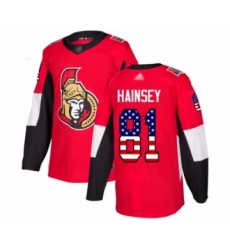 Youth Ottawa Senators #81 Ron Hainsey Authentic Red USA Flag Fashion Hockey Jersey