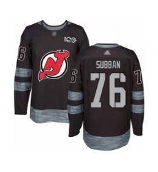 Men's New Jersey Devils #76 P. K. Subban Authentic Black 1917-2017 100th Anniversary Hockey Jersey
