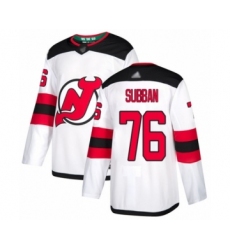 Youth New Jersey Devils #76 P. K. Subban Authentic White Away Hockey Jersey